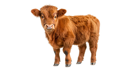 Poster - highland cow standing, isolated transparent png background