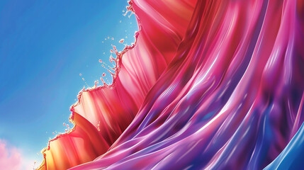 Wall Mural - Vibrant Abstract Landscape with Pink and Orange Hues.