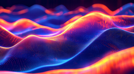 Digital Array with Pulsating Waves: Rhythmic and Vibrant Display