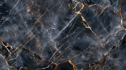 Canvas Print - Dark Gray Glossy Natural Marble Texture Background for Interior Home Decor with High Resolution.