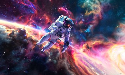 Wall Mural - astronaut floating in space