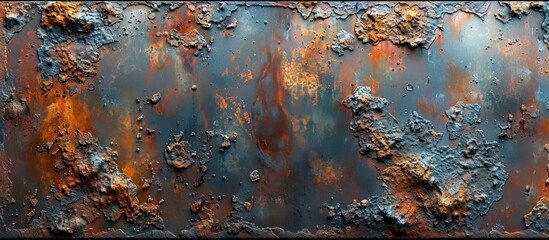 Poster - Rusty Metal Texture with Abstract Shapes