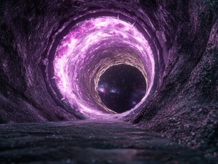 Canvas Print - Glowing cosmic tunnel to the stars