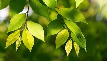 Poster - green leaves on a tree in nature