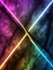 Poster - Vibrant abstract background with intersecting neon lights