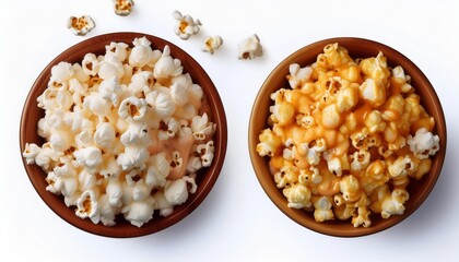 Wall Mural - overhead view of bowl of popcorn