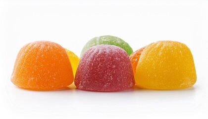 colored jelly sweet sugar candies isolated on white background