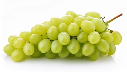 Poster - fresh bunch of green grapes isolated on white background