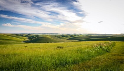 Poster - nature prairie grasslands north illustration landscape america green countryside field dakota nature prairie grasslands north