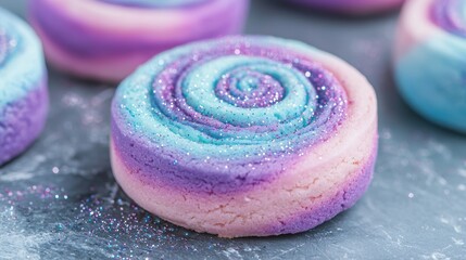 Poster - Colorful swirled pastry with glitter