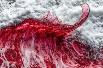 Wall Mural - Powerful red liquid splash