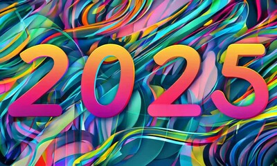 Canvas Print - 2025 New Year Abstract Design