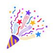 © Agung - colorful confetti and fireworks.vector illustration.flat design party accessories,birthday,new year and other celebrations