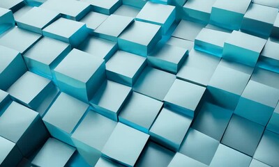 Sticker - Abstract Blue Cubes