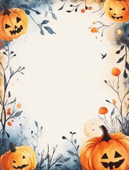 Wall Mural - halloween illustrations in the corners