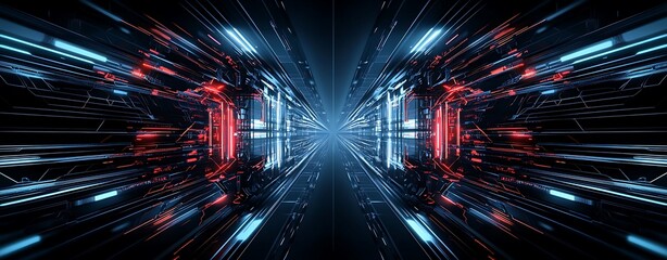 Wall Mural - intricate futuristic shapes with cybernetic elements, designed with a decade of experience, perfect 