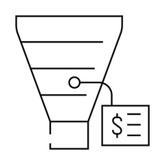 Poster - funnel business intelligence filtration system line icon vector. funnel business intelligence filtration system sign. isolated contour symbol black illustration