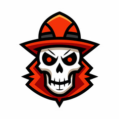 Wall Mural - Colorful Skull Head Mascot Logo with Hat: Modern & Vintage Designs