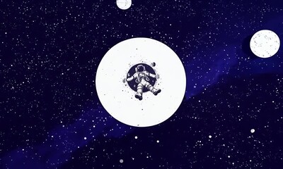 Wall Mural - Astronaut Floating in Space