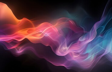 Wall Mural - graphic illustration with blur gradients and soft shapes displayed on black background