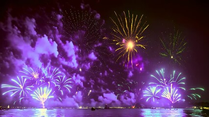 Wall Mural - Colorful fireworks in the night sky