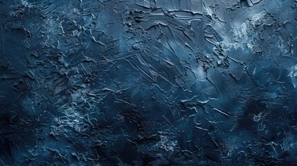 Wall Mural - Abstract dark navy stucco wall background with rough texture and space for design.