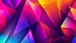 © Aurora Graphic Stock - Abstract Vector Picture. Geometric Triangles in neon Gradient Colors. Panoramic header website illustration banner web modern design space background pattern geometric background blue purple abstract