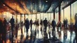 © Yuane - 'Businesspeople Walking in Modern Lobby'