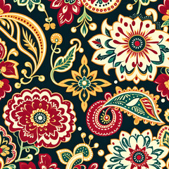  pattern with flowers, seamless floral pattern