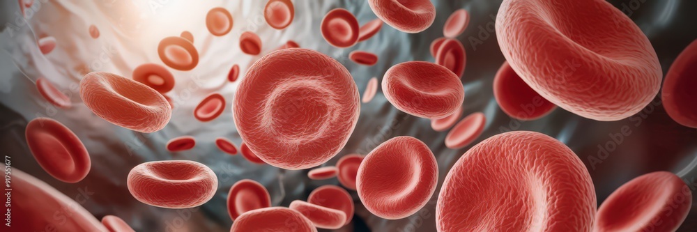 Red Blood Cells Under Microscope: Vital Components of Human Circulatory ...