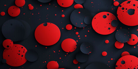 Abstract pattern with red and black  round shapes background 