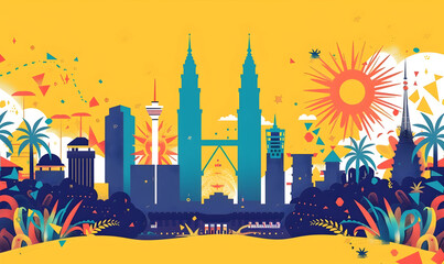 Malaysia Day copy space background independence