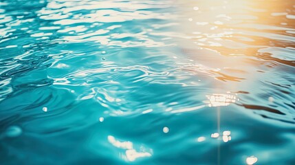 Turquoise Water with Gentle Ripples and Sunlight