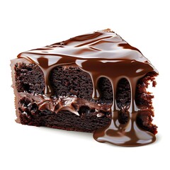 Wall Mural - Chocolate cake slice with chocolate icing