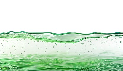 Poster - Green Liquid Wave with Bubbles