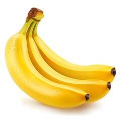 Sticker - Three Yellow Bananas Isolated on White Background