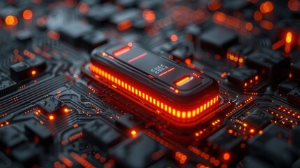 Futuristic Processor on Circuit Board