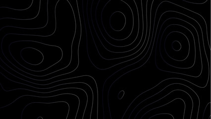 Poster - Abstract topographic map background. Abstract white on black background Topographic line map pattern. 