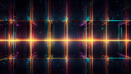 Wall Mural - futuristic abstract background with squares as the central theme