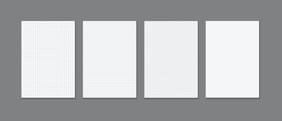 Canvas Print - paper notebook, blank paper note book, notebook sheet, notebook page template, squares notepad pages