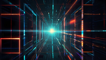 Wall Mural - futuristic abstract background with squares as the central theme