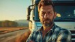 © hisilly - Mature Bearded Lorry Driver Posing with Crossed Arms