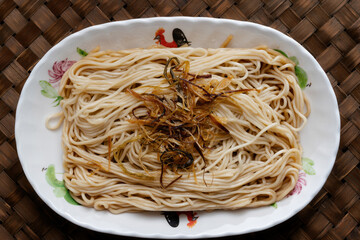 Poster - traditional fragrant chinese scallion oil noodle comfort food