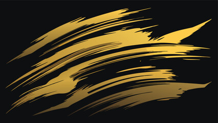 gold brush stroke. vector illustration isolated