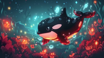 Magical Underwater Adventure with a Friendly Orca