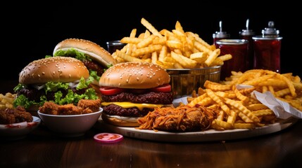 Wall Mural - assortedfood, fast food  