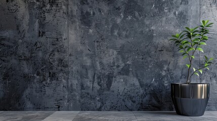 Wall Mural - Retro black concrete wallpaper with vintage patterns.