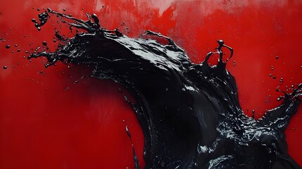 black red acrylic color brush water art abstract paint. Generative AI