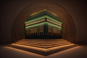 Illustration of islamic holy Kaaba. generative ai