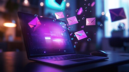 Laptop with Email Notifications
